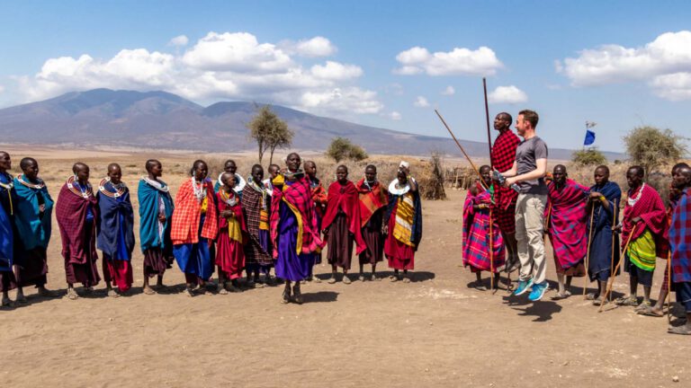 Village on the plains near the Ngorongoro highlands